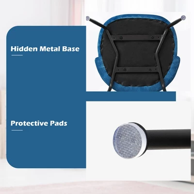 Tangkula Dining Chair Set Of 4 Upholstered Velvet Chair Set W/ Metal Base For Living Room - Image 5