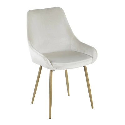 Set Of 2 Diana Contemporary Chairs Cream Velvet - LumiSource