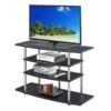 Designs2Go No Tools Wide Highboy 4 Tier TV Stand For TVs Up To 43" Black - Breighton Home