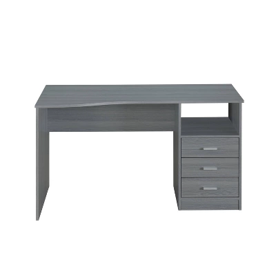 Classic Computer Desk With Multiple Drawers Gray - Techni Mobili
