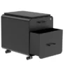 Monoprice Round Corner 2-Drawer File Cabinet - Black, Lockable With Seat Cushion - Workstream Collection