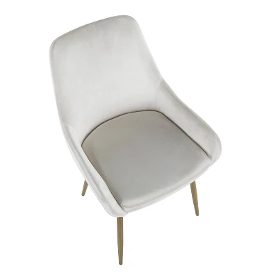Set Of 2 Diana Contemporary Chairs Cream Velvet - LumiSource - Image 6
