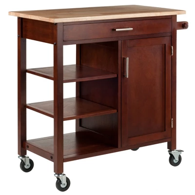 Marissa Kitchen Cart Walnut - Winsome - Image 6