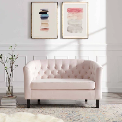 Prospect Performance Velvet Loveseat Pink - Modway - Image 7
