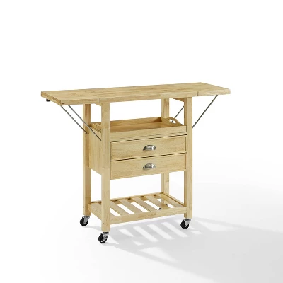 Bristol Double Drop Leaf Kitchen Cart Natural - Crosley - Image 3