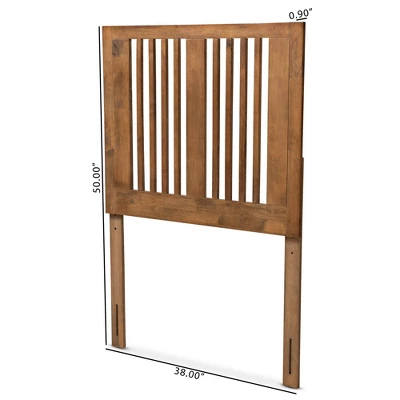 Twin Harena Wood Headboard Walnut - Baxton Studio - Image 4