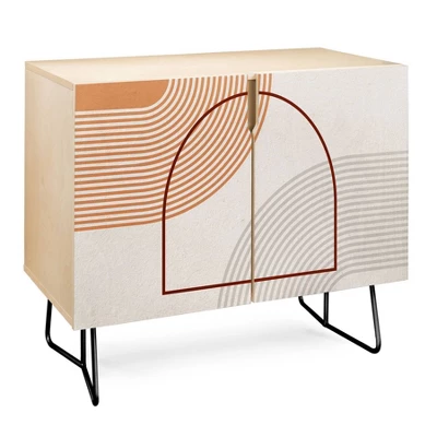 Iveta Abolina Mid-Century Modern Line Art IV Credenza - Deny Designs - Image 3