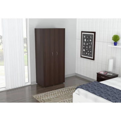 2 Door Wardrobe/Armoire Espresso - Inval - Image 2