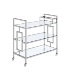 Harper Serving Bar Cart Chrome - Picket House Furnishings