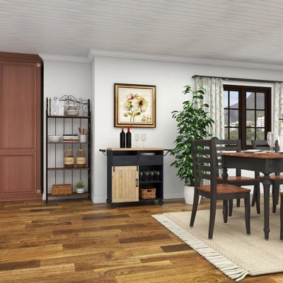 Industrial Rolling Cart Black - Olivia & May - Image 6