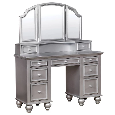 3pc Branson 9 Drawer Transitional Vanity Table Set - HOMES: Inside + Out - Image 4