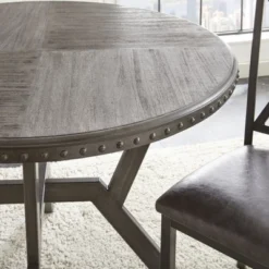 Alamo Round Dining Table Gray - Steve Silver Co.