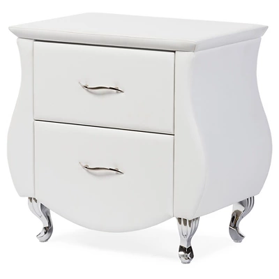 Erin Modern And Contemporary Faux Leather Upholstered Nightstand - Baxton Studio - Image 5