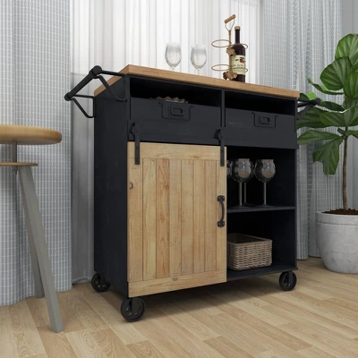 Industrial Rolling Cart Black - Olivia & May - Image 15