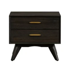 2 Drawer Baly Mid-Century Modern Nightstand - Armen Living