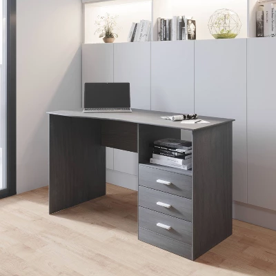 Classic Computer Desk With Multiple Drawers Gray - Techni Mobili - Image 5