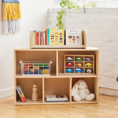 ECR4Kids Birch Streamline 5-Compartment Storage Cabinet, Wood Toy Storage Shelves For Kids - Image 8