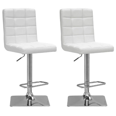 Set Of 2 Adjustable High Back Square Tufted Barstool - CorLiving - Image 10