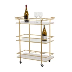 Glam Marble Bar Cart Gold - Olivia & May
