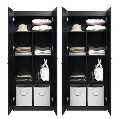 Set Of 2 Hopkins Modern 7 Shelf Freestanding Storage Closets - Manhattan Comfort - Image 3