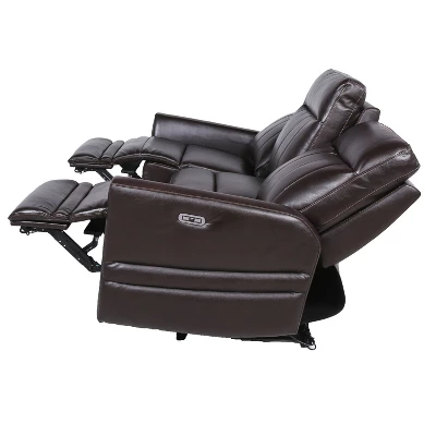 Coachella Power Recliner Loveseat Brown - Steve Silver Co. - Image 3