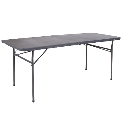 Emma And Oliver 6-Foot Bi-Fold Plastic Banquet And Event Folding Table With Handle - Image 7