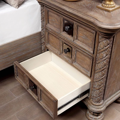 3pc Lellen Bedroom Set With 2 Nightstands Beige/Rustic Natural Tone - HOMES: Inside + Out - Image 4