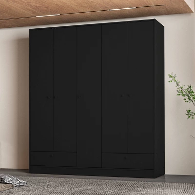 Denmark 5 Door 2 Drawer Wardrobe - Polifurniture - Image 6