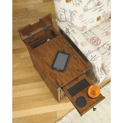 Laflorn Chairside End Side Table With USB Ports And Outlets Brown - Signature Design By Ashley - Image 2