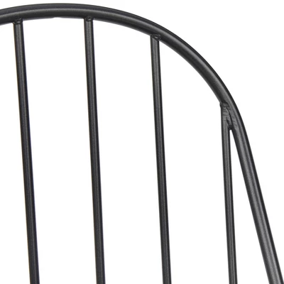 Set Of 2 Milo Windsor Metal With Wood Seat Dining Chairs Black/Espresso Brown - Buylateral - Image 4