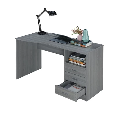 Classic Computer Desk With Multiple Drawers Gray - Techni Mobili - Image 8