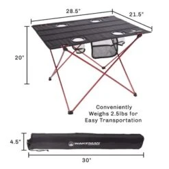 Leisure Sports Outdoor Folding Camp Table With Carry Bag - Black