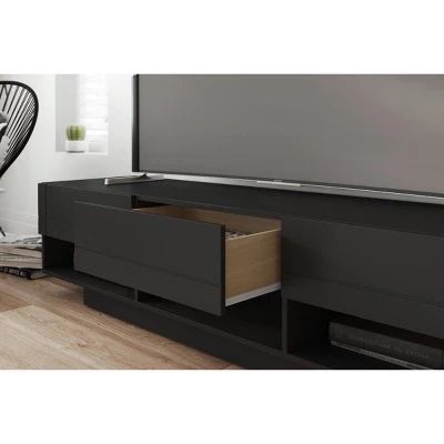 Stereo TV Stand For TVs Up To 80" Black - Nexera - Image 2