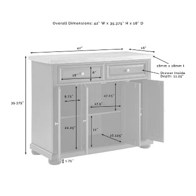 Madison Kitchen Island Navy - Crosley - Image 13