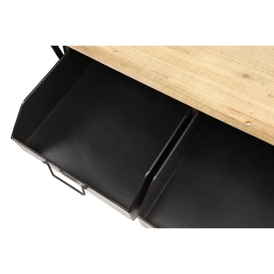 Industrial Rolling Cart Black - Olivia & May - Image 3